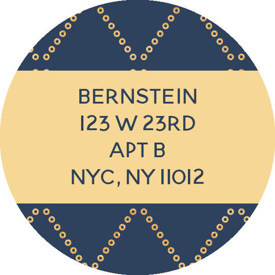 Gold Pattern Round Address Labels